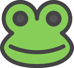 Obraz premium カラー動物の単品アイコン カエル