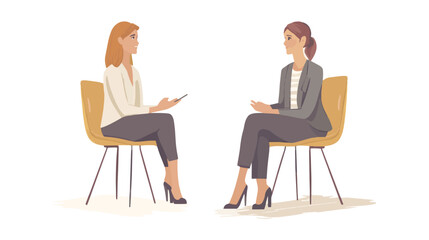 vector two business women sitting on a chair