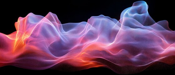 Obraz premium flux dissolves into radiant glowing digital landscapes., Generative AI