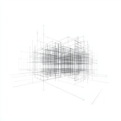 Abstract geometric lines creating a three-dimensional illusion of space and depth.