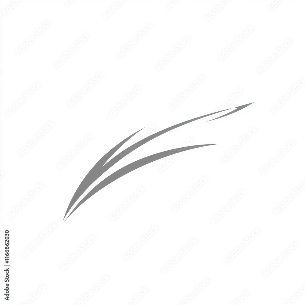 Aufkleber stylized gray brush strokes creating a dynamic abstract design.