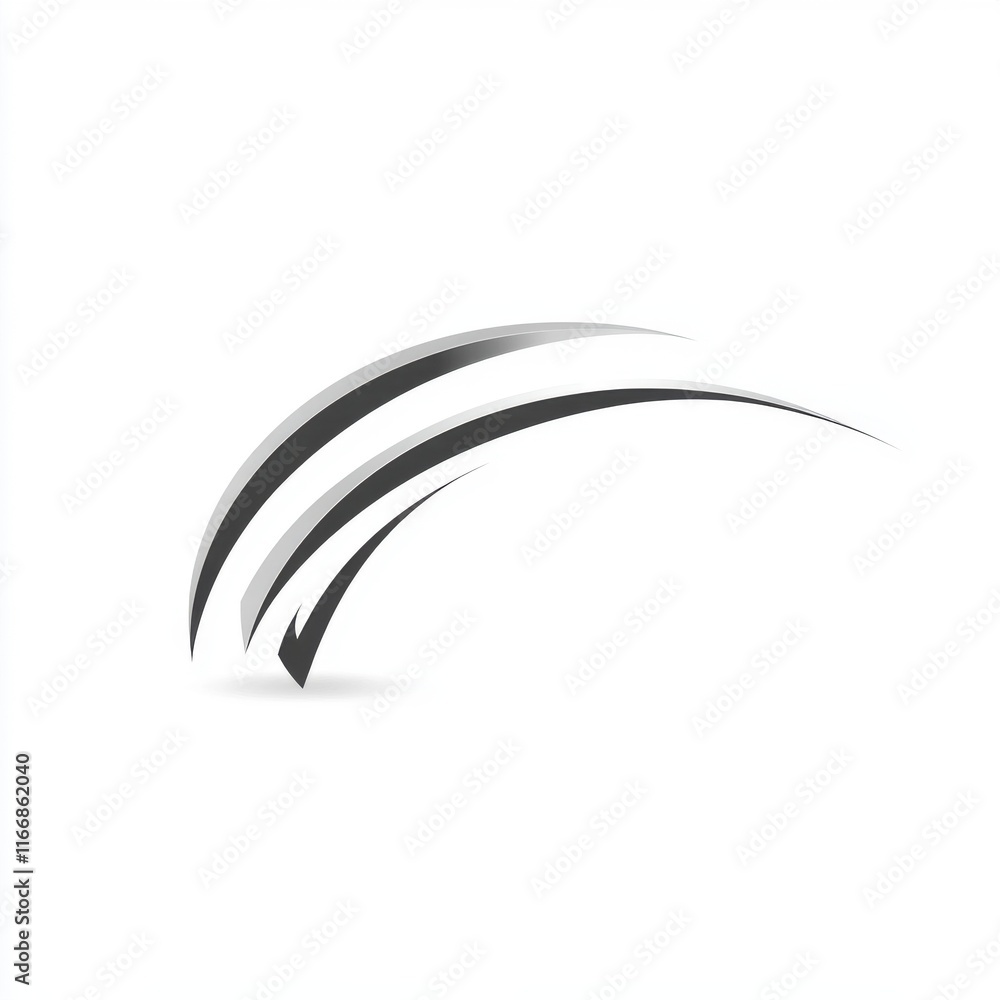 Poster abstract lines creating a dynamic, modern design element in monochrome tones.