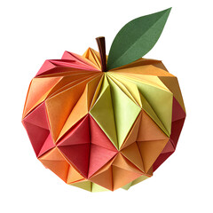 Colorful Geometric Heart Made from Paper with Triangle and Star Elements, transparent background png