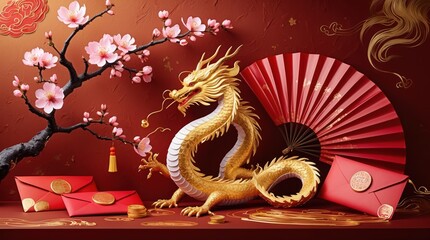 Fototapeta premium luxurious chinese new year design
