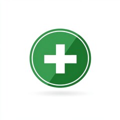 Obraz premium A vibrant green plus symbol icon representing health and wellness.