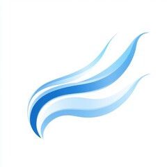 Naklejka premium Elegant abstract design featuring flowing blue waves on a white background.
