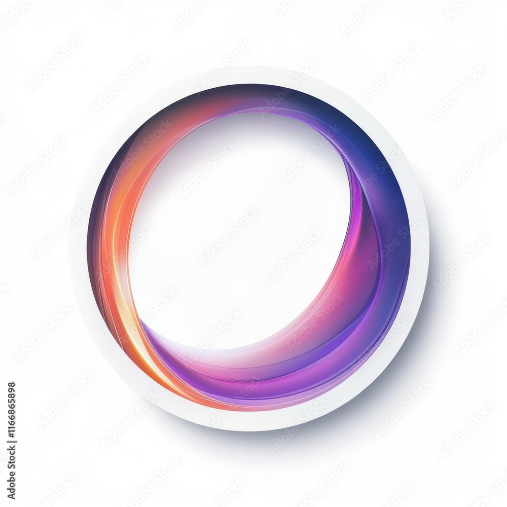 Poster a vibrant circular design blending shades of purple and orange, creating a dynamic and modern visual