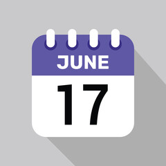 17 june calendar icon vector date graphic design