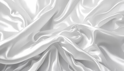 Obraz premium White Silk Fabric on Black Background