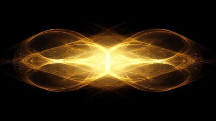 Golden Abstract Energy Wave Forms Design