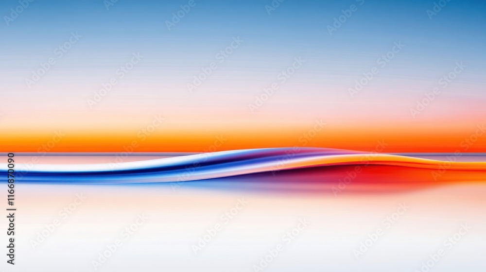 Poster abstract gradient landscape with smooth curves and calming colors.