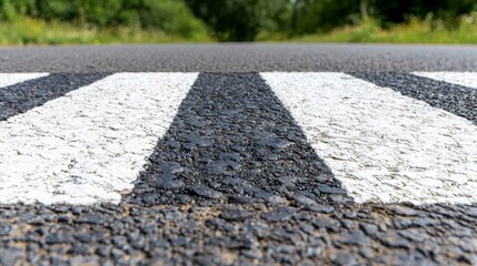 A white crosswalk on the side of a road