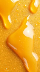 Obraz premium A close up of a liquid substance on a yellow background