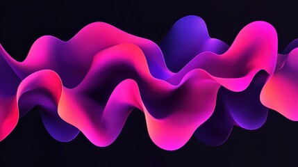 Abstract Pink and Purple Wave Forms Flowing