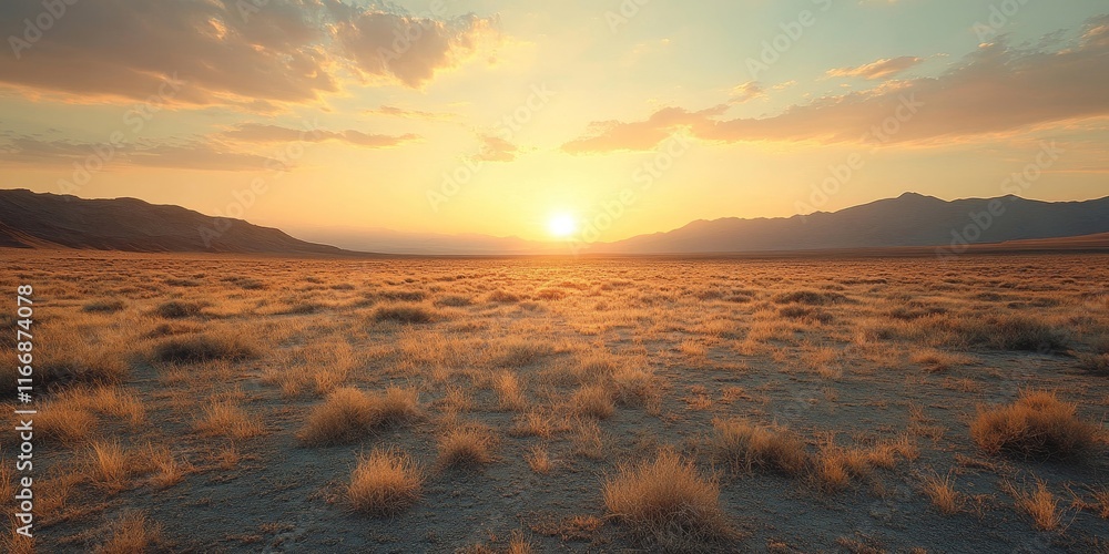 Poster desert horizons glow softly with dynamic light transitions., generative ai
