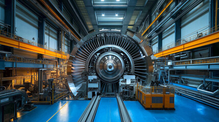 Fototapeta premium Operational Waste-to-Energy Facility Featuring Renewable Energy Machinery and Sustainable Power Solutions