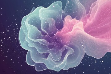 Obraz premium beautiful simple 2D vector Nebula stars cosmic background,generation AI