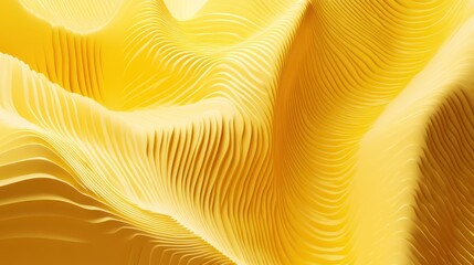 Abstract Yellow Wavy Three Dimensional Landscape