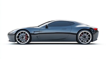 A blue colored car isolated