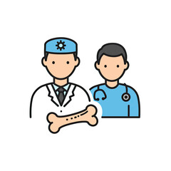 Orthopedic Specialist Doctor with a Bone Icon, Representing Orthopedic Medicine and Treatment