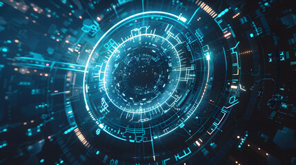Chronos, an Abstract technology futuristic alphabet font. digital space typography vector illustration design