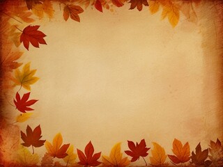 autumn leaves background frame  fall nature  maple  ,Ai generated 