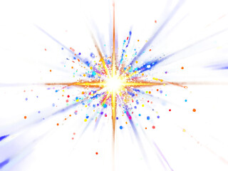 Sparkling light energy glitter firework cosmic burst burst of color and light in the universe png transparent
