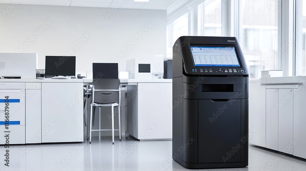Poster modern office printer in a clean workspace setting