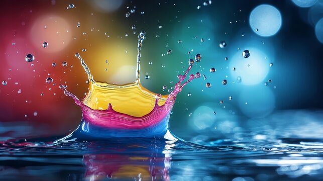 A splash of water with a crown on top of it
