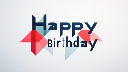 Happy Birthday Abstract Geometric Design
