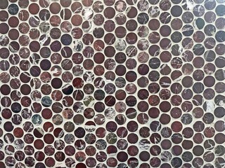 Burgundy marble penny round mosaic tiles