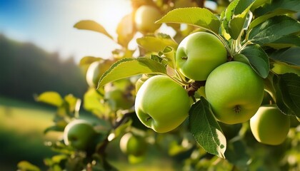 green apple on a branch