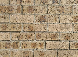 Close up detail of a brickwork wall