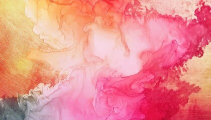 Fototapeta premium Vivid Gradient Abstract Art in Pink, Coral, and Yellow Hues. Perfect for Creative Backgrounds, Modern Design Projects, Digital Marketing, and Branding Concepts with Copy Space for Custom Text