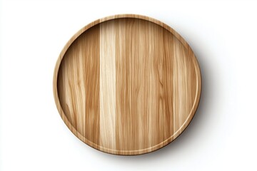 Blank circular wooden label for promotional items home decor minimalist style natural environment top view branding concept