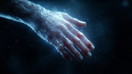  A woman's hand with water splashing out of it