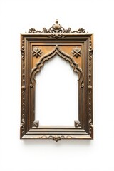 An elegant gold frame with a vintage design, symbolizing luxury and refinement. Perfect for art, decor, or photography presentations.