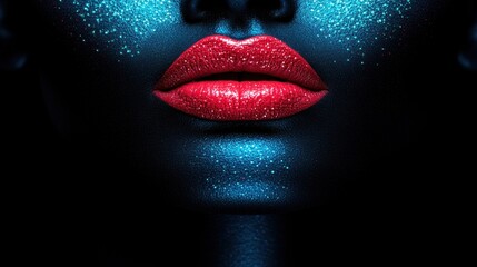 Glittering Lips and Face