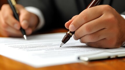 Person Signing Important Documents With Pens