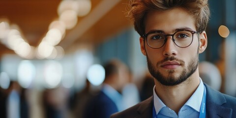 Businessman at a Convention Hall