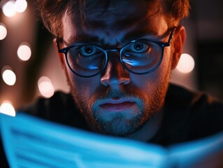 Intense Reading in Dim Light