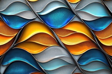 Abstract Metallic Wave Pattern