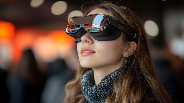 Demonstration of next-generation wearable tech at an innovation event, attracting attendees