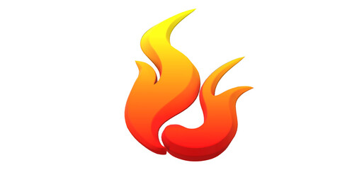 Fire Flame Symbol isoalted on a Transparent Background