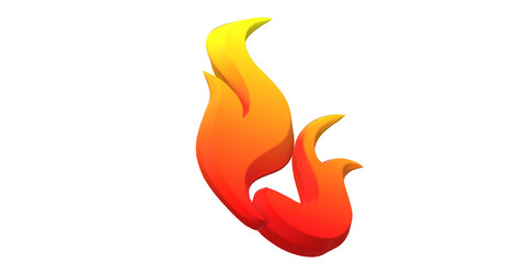 Fire Flame Symbol isoalted on a Transparent Background