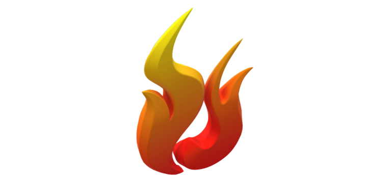 Fire Flame Symbol isoalted on a Transparent Background