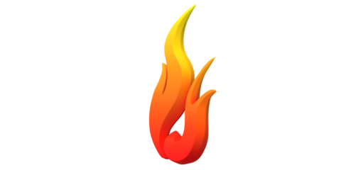 Fire Flame Symbol isoalted on a Transparent Background