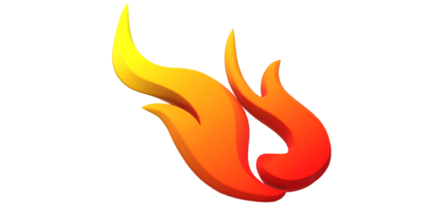 Fire Flame Symbol isoalted on a Transparent Background