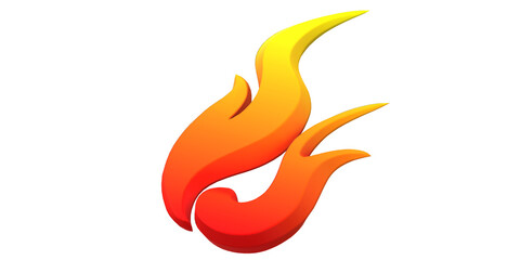 Fire Flame Symbol isoalted on a Transparent Background