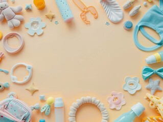 Baby items in pastel colors